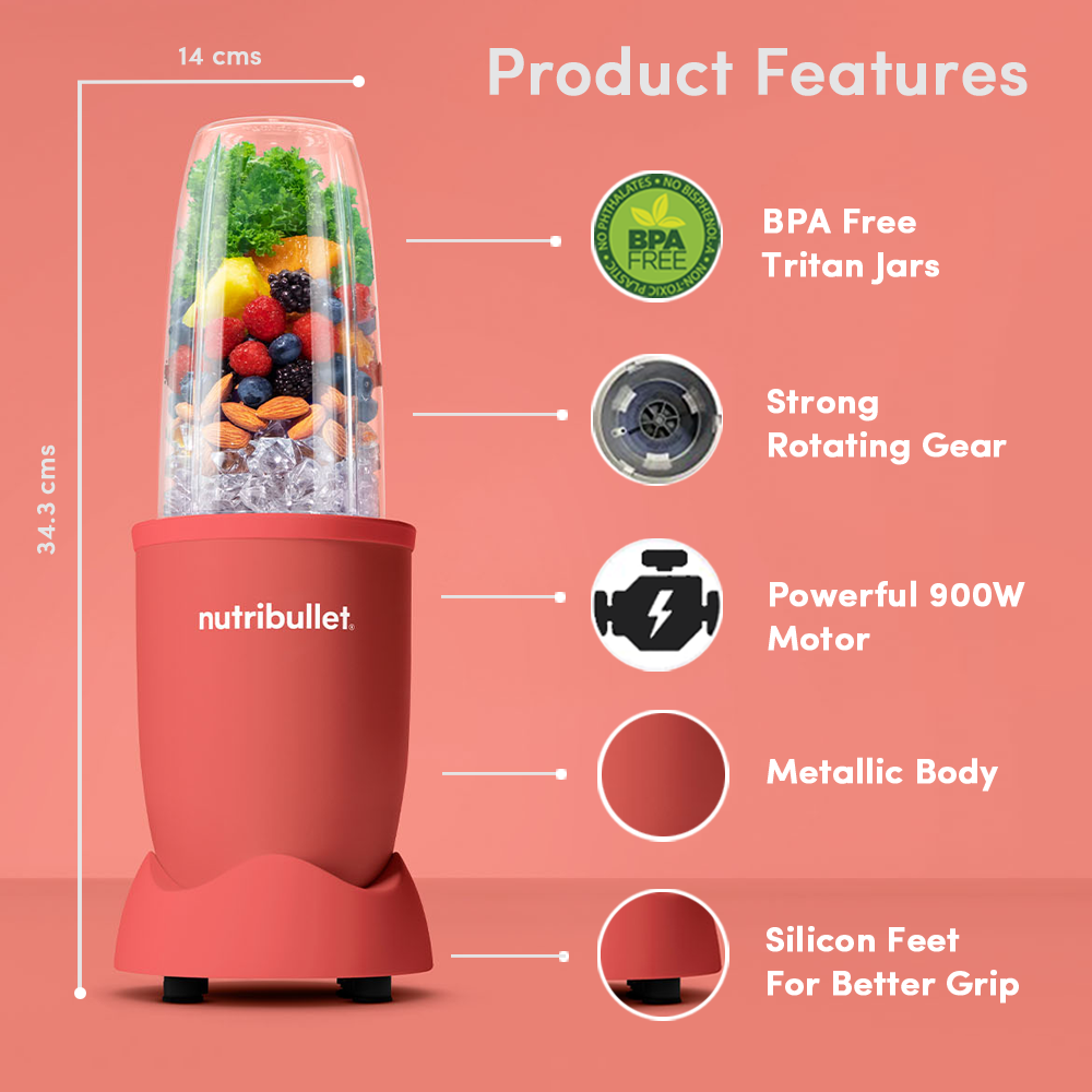 Renewed-NutriBullet Pro 900 Blender / Mixer / Smoothie Maker