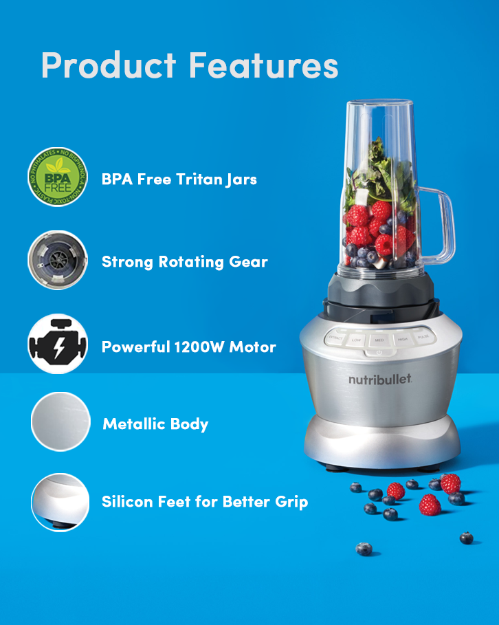 Renewed NutriBullet Blender Combo 1200 Blender / Mixer / Smoothie Maker